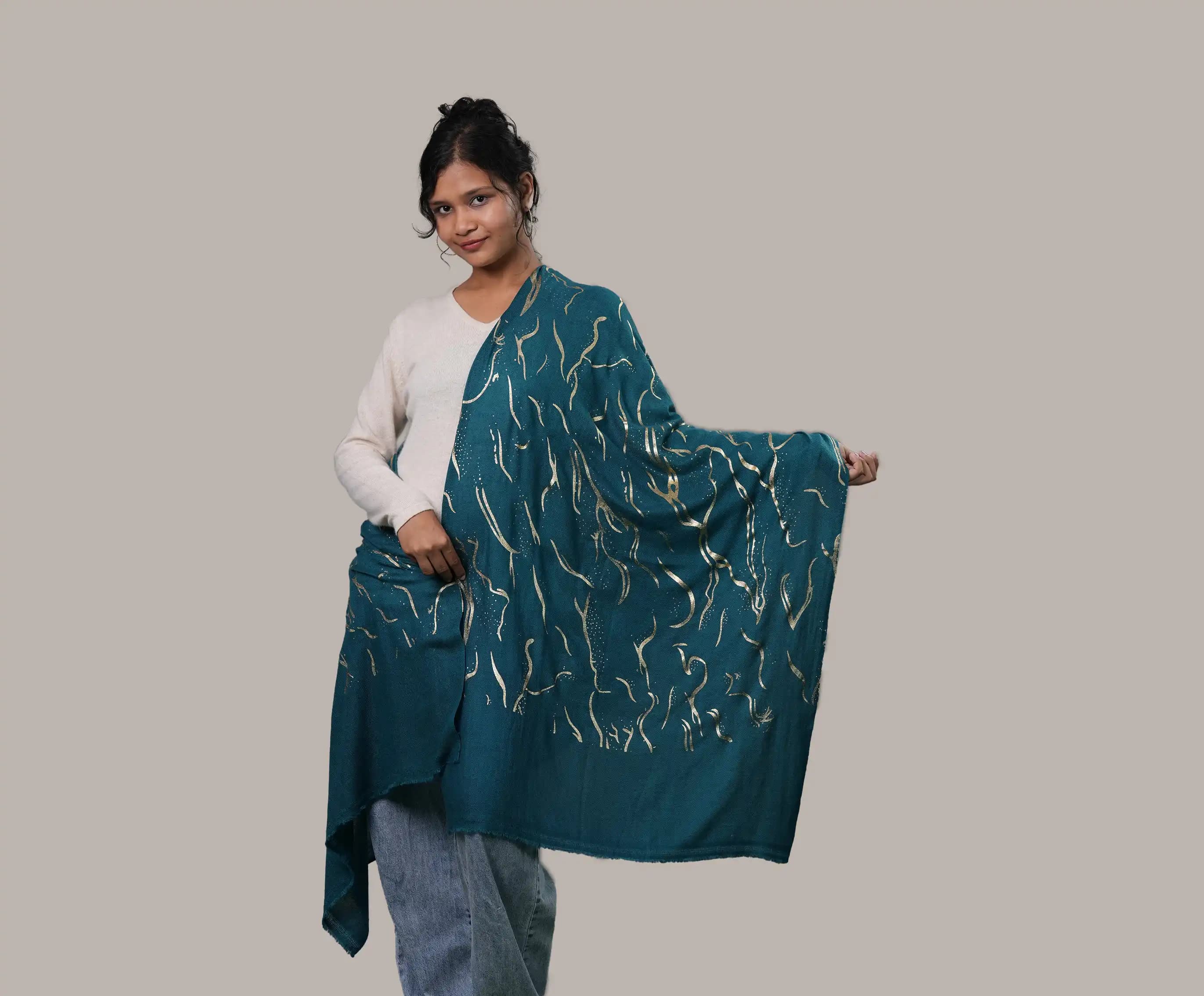 Cashmere Stole Metallic Print